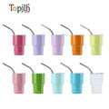 Topjlh 3oz Sublimation Stainless Steel Wine Tumblers Macaron Mini Wine Glasses Custom logo Wine Set for Vodka Cocktail Party
