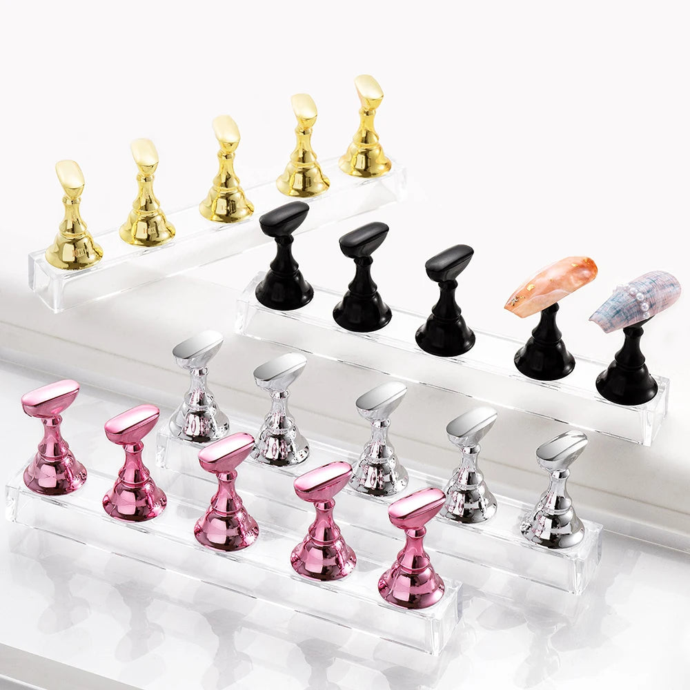 Nail Supplies Magnetic Nail Tip Practice Display Holder Nails Polish Gel Colors Art Display Stand