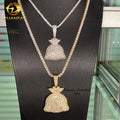 Hip Hop Rapper Style Iced Out Money Bag Charms Certified Diamond S925 Custom Moissanite Pendant