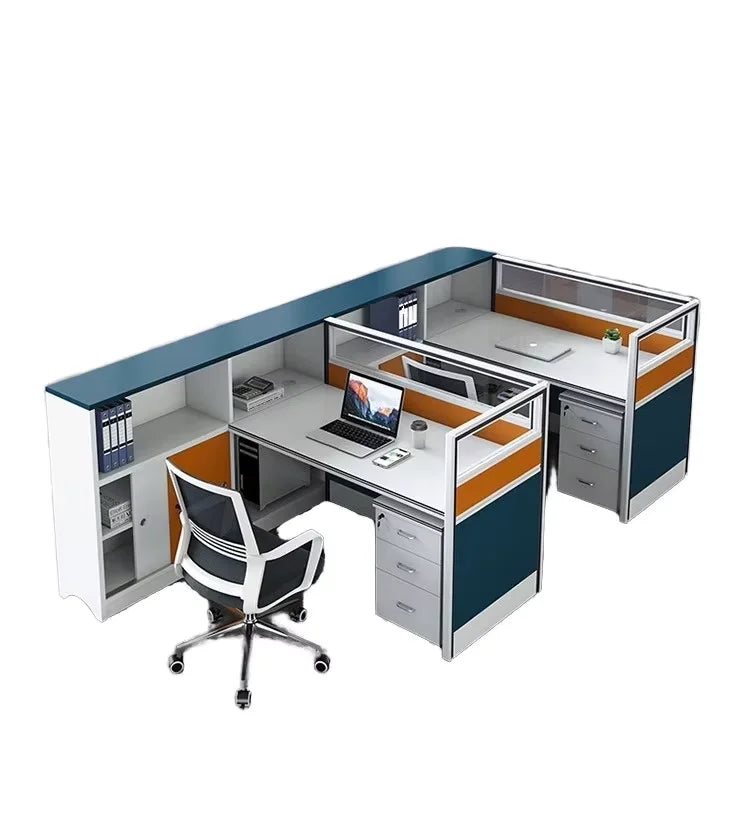 CEO Computer Modern Luxury Extendable 3 4 Seater Home Office Workstation Desk Modular Custom Color Commercial Use