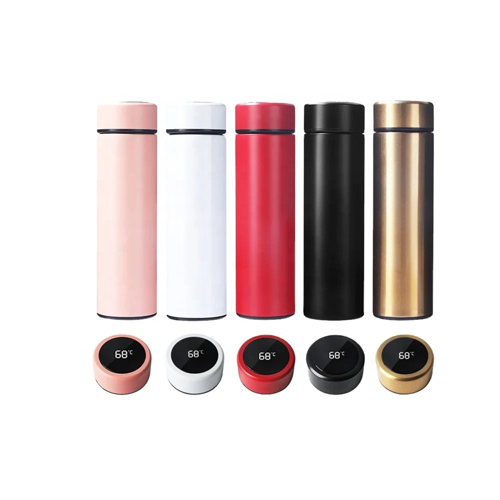 Custom LOGO Thermos Cup Smart Measuring Water Bottle 304 Stainless Steel Temperature Display Gift Vacuum Cup