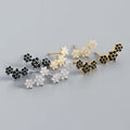 Creative 18K Gold Plated S925 Sterling Silver Flower Style Cubic Zircon Stud Earrings for Women Jewelry
