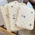 Laptop Sleeve Case Cute Quilted Polyester Computer Bag 11 Inch Bow Embroidery Waterproof Lightweight Protective Cover
