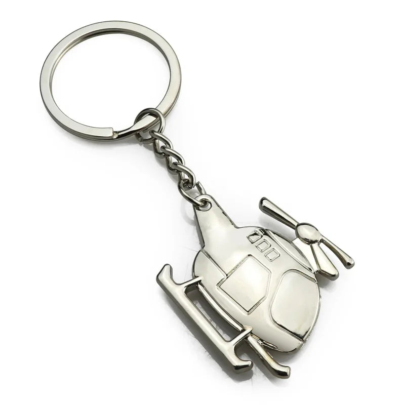 Airline Advertising Giveaways Tourist Souvenirs Creative Aircraft Keychain Metal Helicopter Keychain