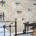 YKER 035 House Decoration Wall Background Mural Blue Color Silver Rolls Wall Paper Boy Bedroom Wallpaper