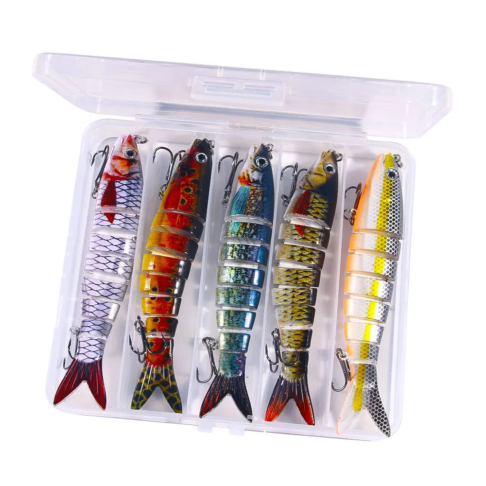Wholesale JM0635B Combo 13.4cm 18g 5pcs/box 8 Segments Multi Jointed Minnow Fishing Lures Set