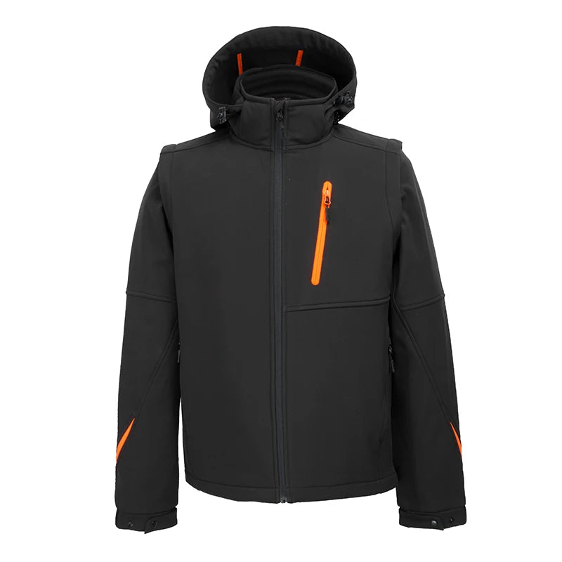 Men's Thin Softshell Jacket Stand Windproof Breathable Waterproof for Outdoor Activities Custom Logo Work Uniform for Camping
