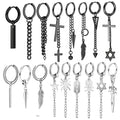 Black Stainless Steel Stud Earrings for Men and Women Dangle Hoop Design Fashionable Wedding Jewelry Pierced Jewelry