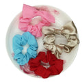 Bright Color Satin Silk Chiffon Hair Scrunchies Bowknot Lace Hair Band Accessories for Girl