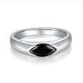 Moissanite Man Ring 925 Sterling Silver Moissanite Man Ring Black Marquise Cut 1CT Engagement Ring
