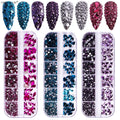 12 Grid Nail 3D Crystal Multi-Shapenail Glass Stone Decorations Accessories Nail Charms Rhinestones