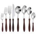Japanese Chicken Wing Wood Handle 304 Stainless Steel Cutlery Knife Dessert Fork Spoon Flatware Set
