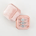 Wholesale Luxury 1/2/3 Slots Octagon Jewelry Ring case High-quality Pink Engagement Ring Box With Custom Logo