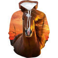 Fitspi Wholesale Unisex Horse Pattern Hoodies 3d Print Pullover Funny Sweatshirts