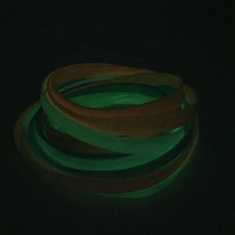 Wholesale Available Colored Fancy LED Luminous Transparent Tips Flat Shoelaces 8-10mm Width Customizable Length for Sport Shoes