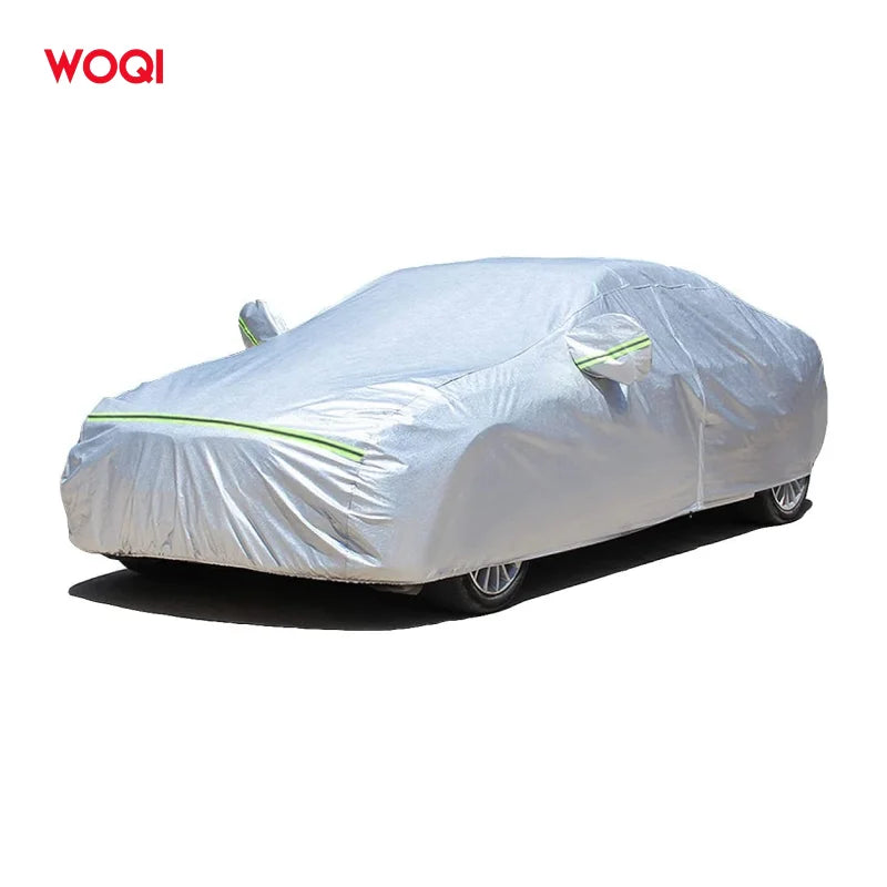 Woqi Universal Waterproof Windproof Snowproof Protection Scratch Resistant Car Cover PEVA with Cotton