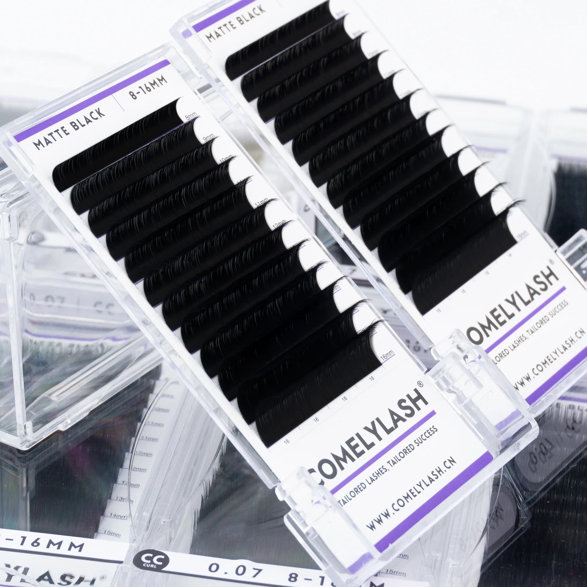 Matte Black Faux Mink Lash Extensions Volume Trays Dark Cashmere Lash Trays Wholesale Eyelash Extensions