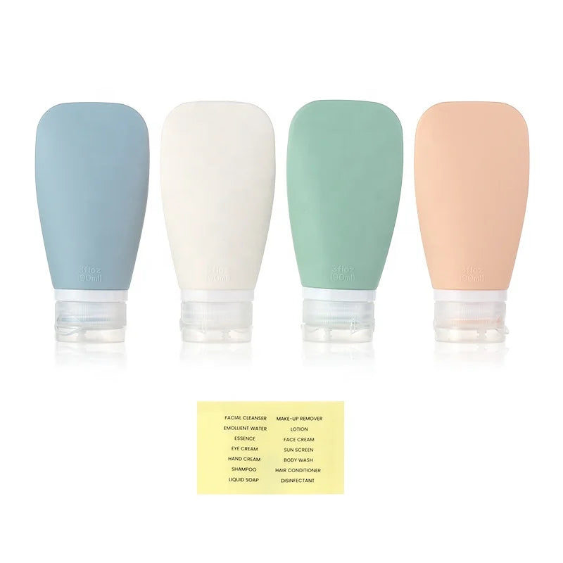 Facial Cleanser Silica Gel Bottle 2024 New Arrival Empty RTS Four Colors 90ml 3oz Squeeze Face Cream Cosmetic Container