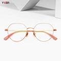 High Grade Titanium Optical Frames Rose Gold Fashionable Eyeglasses for Women Solid Pattern Spectacles