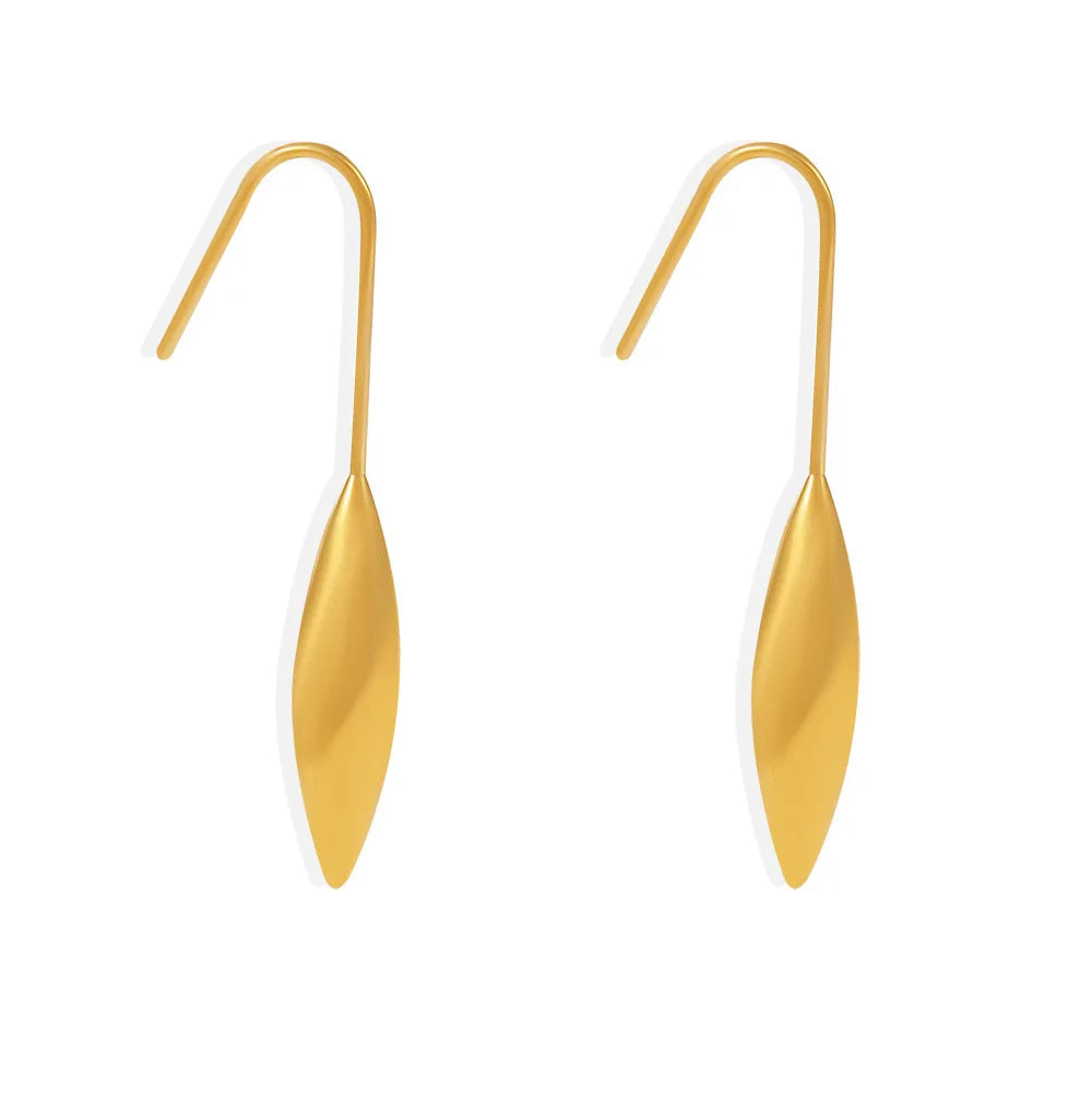New Water Drop Ear Hook Stainless Steel Plated 18K Real Gold Cold Style Dropping Earrings for Her Nickel Free