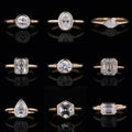 Women Jewelry Bezel Setting 14K Solid Gold 1.0CT Lab Grown Diamond Ring Solitaire Engagement Ring