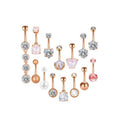 Belly Button Nail Ring Piercings Puncture Set Zircon Crystal New Product Exquisite 14 Piece Set Trendy Piercings Belly Ring