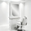 Salon Furniture Mirror Barbershop Mirror White Styling Station