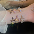 Hot Sale Friendship Crystal Leaf Open Bracelet Zircon Adjustable Bracelets Bangles Women