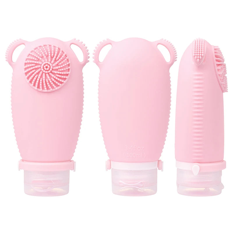 Eco Friendly Silicone Travel Size Bottlesilicone Bottle Cleaning Brushsilicon Shampoo Bottles100ml Silicone Travel Bottle