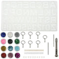 Hot Sale 73pcs DIY Crystal Epoxy Pendant Set Gem Craft Jewelry Accessories Resin Casting Mould With Key Chain