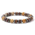 New Vintage Men Jewlery Natural Stone Wooden Homme Hematite Tiger Eyes Braslet Coconut Bead Bracelet Brazalete Pulsera Hombre