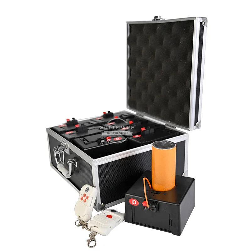 8 Cues Stage Indoor Cold Fountain Fireworks Firing System Remote Control Cold Flame Pyrotechnic Firing System for Wedding Party