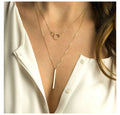 EManco Simple Double Layered Necklace for Women Fine Stainless Steel Necklace 2021 Trendy 14k Gold Plated Jewelry Wholesale