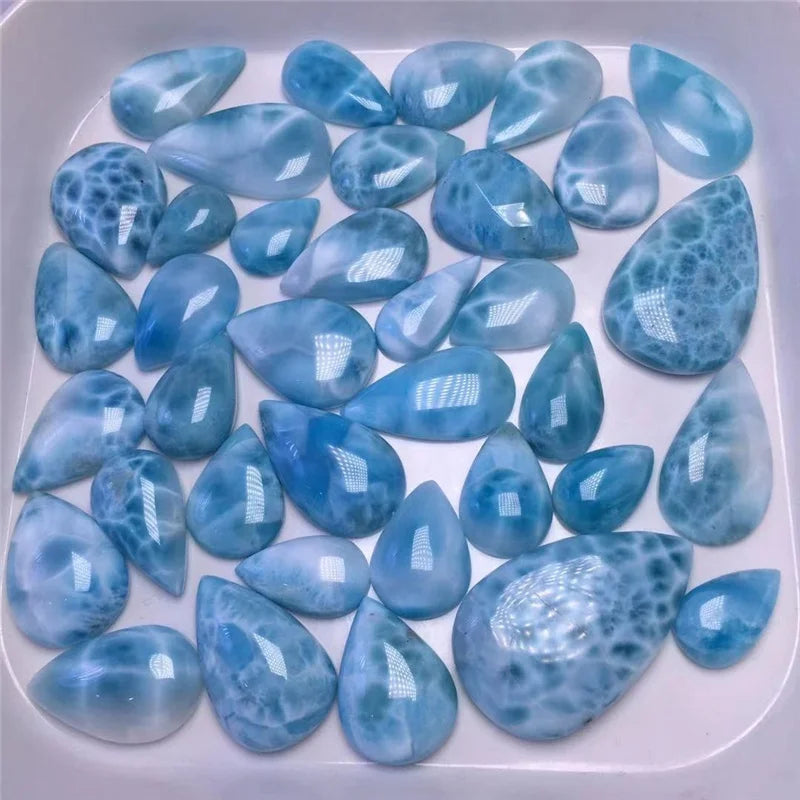 Natural Larimar Gemstone Irregular Shape Crystal Pendant