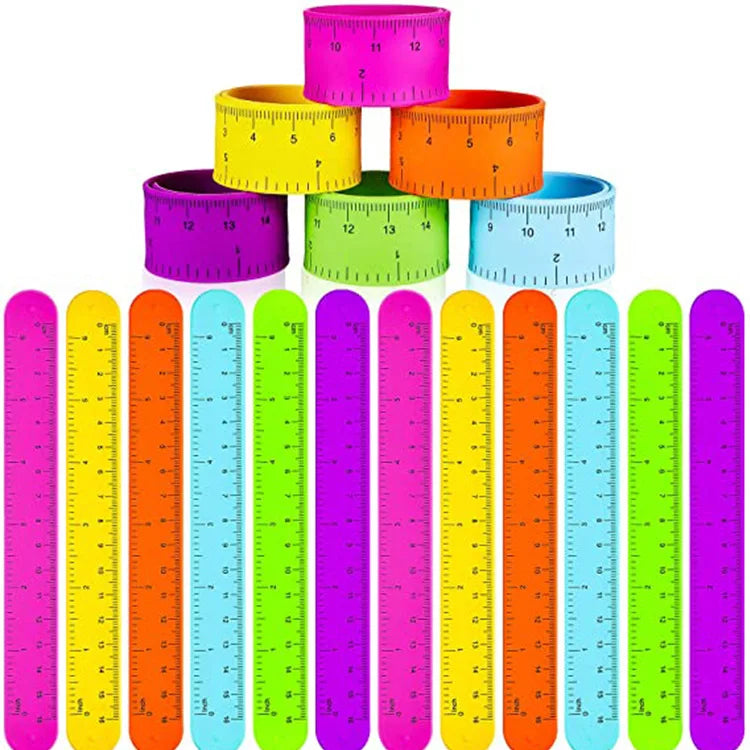 Custom Color Printing LOGO Wristband Toy Silicone Slap Ruler