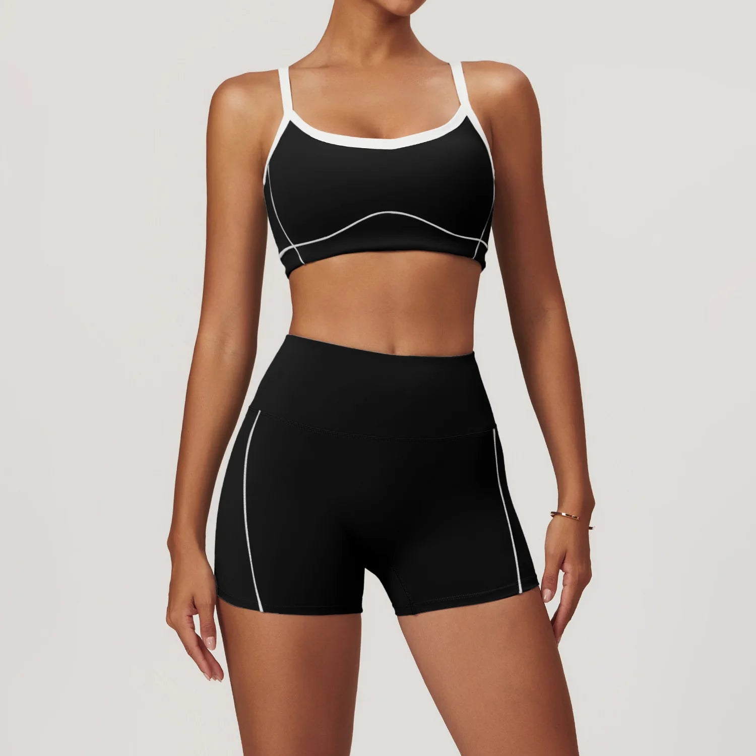 Hotsale 2 Piece Gymwear Women Clothing XL High Impact Sportsbra High Waist Biker Shorts Gym Fitness Set for Women