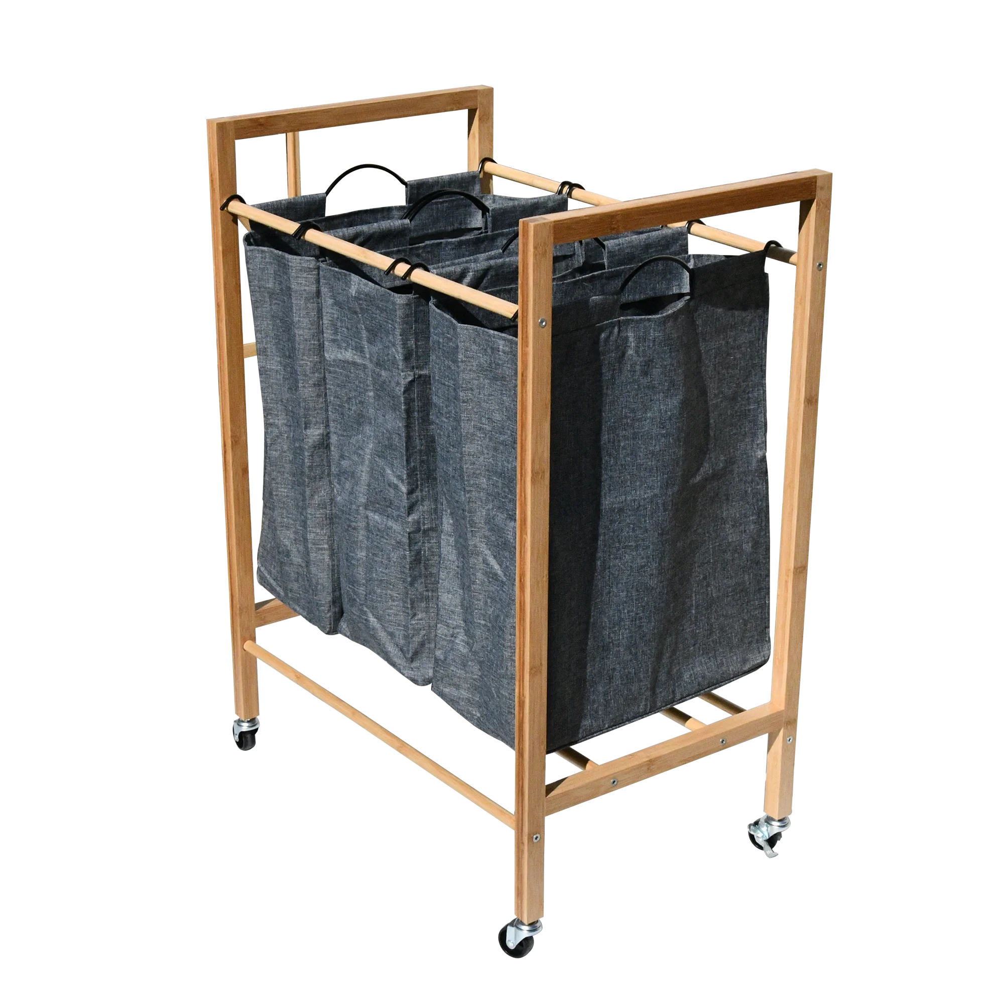 Eco-friendly Bamboo Laundry Hamper Folding Dirty Clothes Collect Baskets Organizer Large Commercial Unique for Living Room