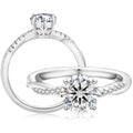 Wholesale Round Cut Moissanite Women Ring 1CT VVS1 Wedding Band 925 Sterling Silver 14K Gold Plated Moissanite Promise Rings