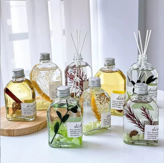 For Glass Bottles 50ML to 500ML with Screw Cap Empty Perfume Bottle with Air Freshener Reed Stick Included