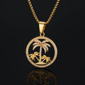 Dainty Neutral Natural Korean Women's Fine Fashion Custom Pendant Stainless Steel Jewelry with Gold Plating Zircon Main Stone