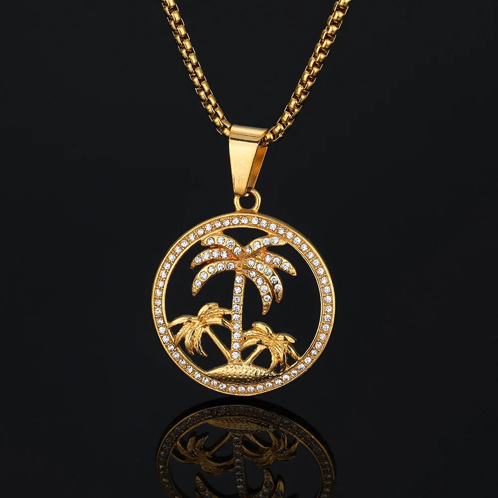 Dainty Neutral Natural Korean Women's Fine Fashion Custom Pendant Stainless Steel Jewelry with Gold Plating Zircon Main Stone