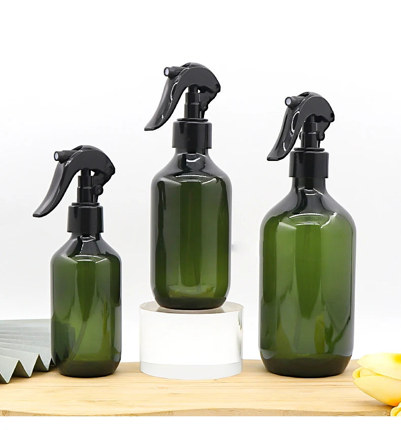 Luxury Empty Refillable Green Amber Blue Glass Boston Round Glass Spray Bottle