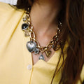 2025 ZAA New Vintage Summer Bohemia Vintage Bee Flower Heart Pendant Chain Necklace