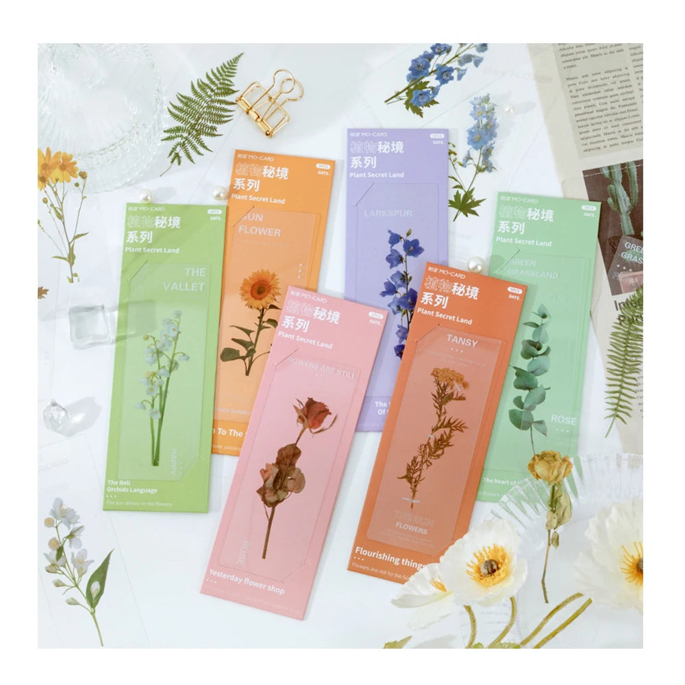 5pcs Natural Plant Overlay Reading Tracking Strips PET Translucent Page Bookmark for Students Teachers