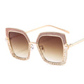 GWTNN OEM Gafas-de-sol Ladies Shades Luxury Bling Out Rimless Diamond Sunglasses for Women
