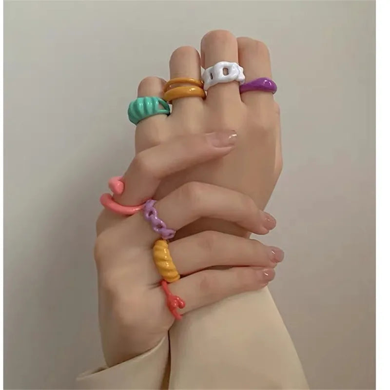 Wholesale Trendy Cheap Rings Colorful for Women Girl