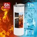 20oz Double Wall Stainless Steel Tumbler Window Box Gift Set with Holographic for Straight Skinny Tumbler Cups Sublimation Blank