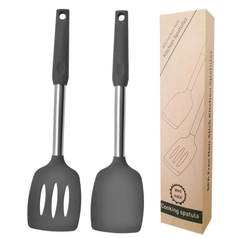 Two-Piece Set Silicone High-Temperature Resistant Silicone Kitchen Utensils Non-Stick Spatula Special Pot Stir-Frying
