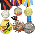 New Design Football Medal Blank Printable Stainless Steel Medal Ribbon Gold Silver Bronze Motion Custom School Medals