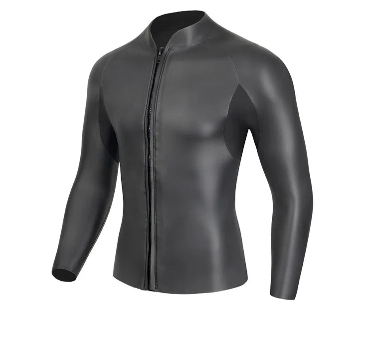 Front Zipper Top for Swimming Snorkeling Surfing Jacket Workout Vest Smooth Skin Triathlon Suit Men Neoprene 3mm Wetsuit Jacket